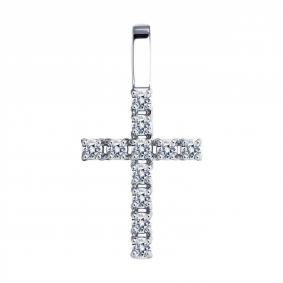 Подвеска из белого золота Diamant 52-130-01652-1 с фианитом 52-130-01652-1 фото
