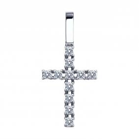 Подвеска из белого золота Diamant 52-130-01691-1 с фианитом 52-130-01691-1 фото