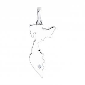 Подвеска из белого золота п.о.Камчатка Diamant с фианитом 52-130-02942-1 52-130-02942-1 фото