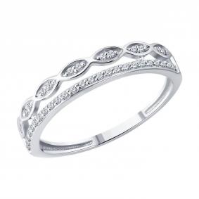 Кольцо из белого золота Diamant 52-210-00489-1 с бриллиантом 52-210-00489-1 фото