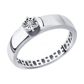 Помолвочное кольцо из белого золота Diamant с бриллиантом 52-210-01419-1 52-210-01419-1 фото