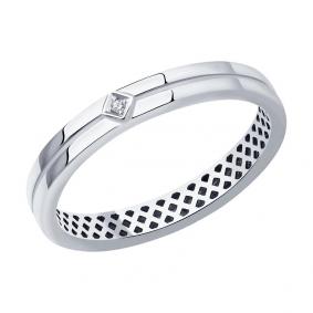 Кольцо из белого золота Diamant 52-210-01491-1 с бриллиантом 52-210-01491-1 фото