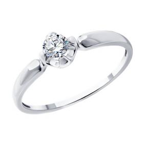 Кольцо из белого золота Diamant 52-210-01857-1 с бриллиантом 52-210-01857-1 фото