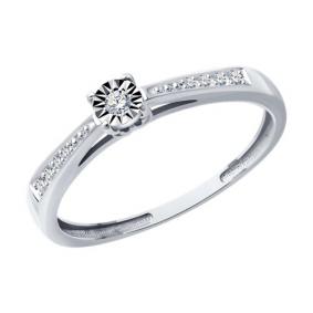 Кольцо из белого золота Diamant 52-210-01943-1 с бриллиантом 52-210-01943-1 фото