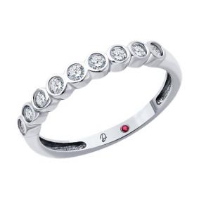 Кольцо из белого золота Diamant 52-210-02517-1 с рубином и бриллиантом выращенным 52-210-02517-1 фото