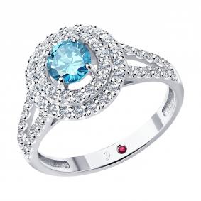 Золотое кольцо SOKOLOV 52-210-02771-1 с рубином и бриллиантом выращенным 52-210-02771-1 фото