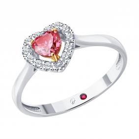 Золотое кольцо SOKOLOV 52-210-02778-1 с рубином и бриллиантом выращенным 52-210-02778-1 фото