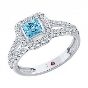 Золотое кольцо SOKOLOV 52-210-02812-1 с рубином и бриллиантом выращенным 52-210-02812-1 фото