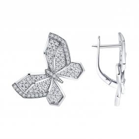 Золотые серьги SOKOLOV 52-220-00454-1 с бриллиантом 52-220-00454-1 фото