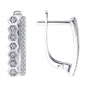 Золотые серьги SOKOLOV 52-220-00490-1 с бриллиантом 52-220-00490-1 фото