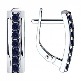 Серьги из белого золота Diamant 52-220-02520-1 с сапфиром 52-220-02520-1 фото