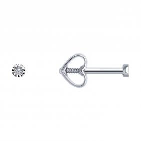 Серьги из белого золота Diamant 52-222-01248-2 с бриллиантом 52-222-01248-2 фото