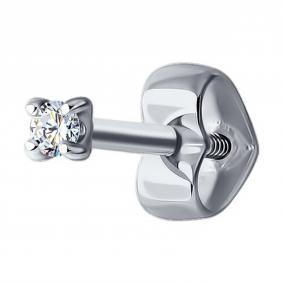 Одиночная серьга из белого золота Diamant с бриллиантом 52-227-01926-1 52-227-01926-1 фото