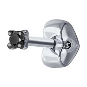 Одиночная серьга из белого золота Diamant с черным бриллиантом 52-227-01926-2 52-227-01926-2 фото