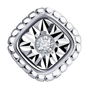 Подвеска из белого золота Diamant 52-230-01563-1 с бриллиантом 52-230-01563-1 фото