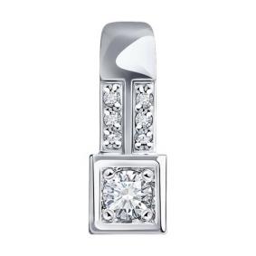 Подвеска из белого золота Diamant 52-230-01983-1 с бриллиантом 52-230-01983-1 фото