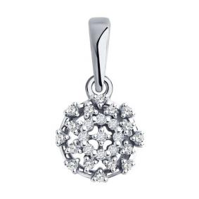 Подвеска из белого золота Diamant 52-230-02083-1 с бриллиантом 52-230-02083-1 фото