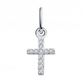 Подвеска из белого золота Diamant 52-230-02206-1 с бриллиантом 52-230-02206-1 фото