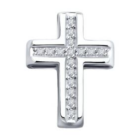 Подвеска из белого золота Diamant 52-230-02207-1 с бриллиантом 52-230-02207-1 фото