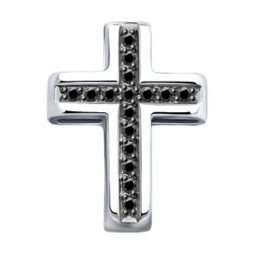 Подвеска из белого золота Diamant 52-230-02207-2 с чёрным бриллиантом 52-230-02207-2 фото