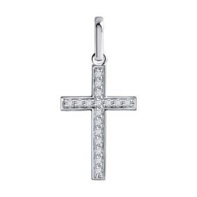 Подвеска из белого золота Diamant 52-230-02247-1 с бриллиантом 52-230-02247-1 фото