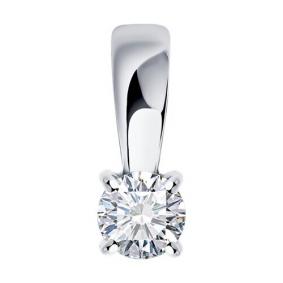 Подвеска из белого золота Diamant 52-230-02360-1 с бриллиантом 52-230-02360-1 фото