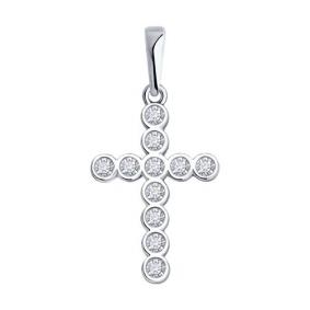 Подвеска из белого золота Diamant 52-230-02512-1 с рубином и бриллиантом выращенным 52-230-02512-1 фото