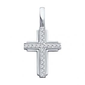 Подвеска из белого золота Diamant 52-230-02524-1 с рубином и бриллиантом выращенным 52-230-02524-1 фото