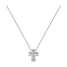 Колье из белого золота Крест Diamant с бриллиантом 52-270-01345-1 52-270-01345-1 фото