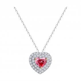 Колье из белого золота Diamant 52-270-02641-1 с рубином и бриллиантом выращенным 52-270-02641-1 фото