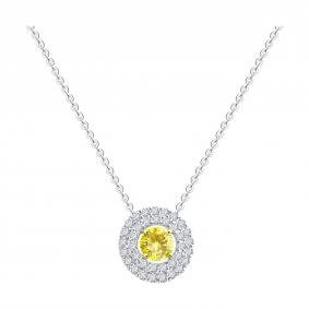 Колье из белого золота Diamant 52-270-02647-1 с рубином и бриллиантом выращенным 52-270-02647-1 фото