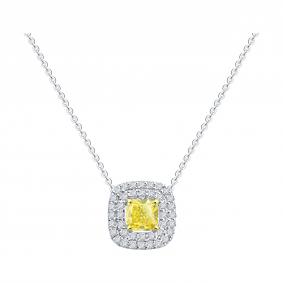 Колье из белого золота Diamant 52-270-02648-1 с рубином и бриллиантом выращенным 52-270-02648-1 фото