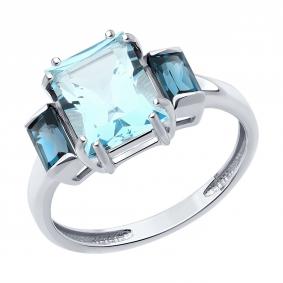 Золотое кольцо SOKOLOV 52-310-02431-1 с топазом и Лондон топазом 52-310-02431-1 фото