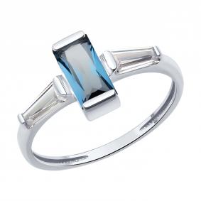 Золотое кольцо SOKOLOV 52-310-02469-2 с фианитом и Лондон топазом 52-310-02469-2 фото