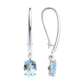 Серьги из белого золота Diamant 52-321-01929-1 с топазом 52-321-01929-1 фото