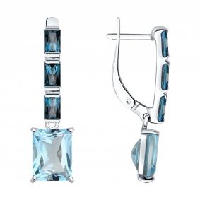 Золотые серьги Diamant 52-321-02457-1 с топазом и Лондон топазом 52-321-02457-1 фото