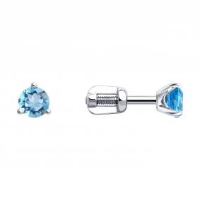 Серьги из белого золота Diamant 52-322-01692-2 с топазом 52-322-01692-2 фото
