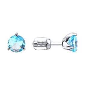 Серьги из белого золота Diamant 52-322-01694-2 с топазом 52-322-01694-2 фото