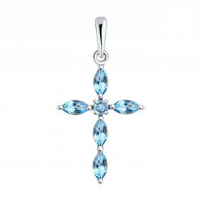 Подвеска из белого золота Diamant 52-330-02045-1 с топазом 52-330-02045-1 фото