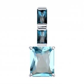 Подвеска из белого золота Diamant 52-330-02457-1 с топазом и Лондон топазом 52-330-02457-1 фото
