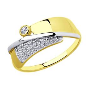Кольцо из лимонного золота Diamant 53-110-00163-1 с фианитом 53-110-00163-1 фото