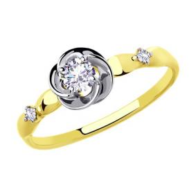 Кольцо из лимонного золота Diamant 53-110-00209-1 с фианитом 53-110-00209-1 фото