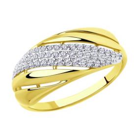 Кольцо из лимонного золота Diamant 53-110-00233-1 с фианитом 53-110-00233-1 фото