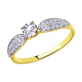 Кольцо из лимонного золота Diamant 53-110-00284-1 с фианитом 53-110-00284-1 фото
