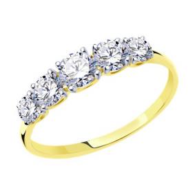 Кольцо из лимонного золота Diamant 53-110-00308-1 с фианитом 53-110-00308-1 фото