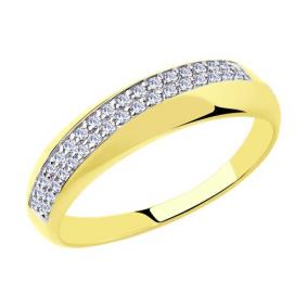 Кольцо из лимонного золота Diamant 53-110-00424-1 с фианитом 53-110-00424-1 фото
