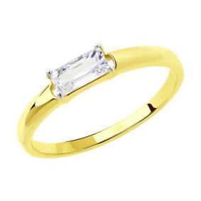 Кольцо из лимонного золота Diamant 53-110-00636-1 с фианитом 53-110-00636-1 фото