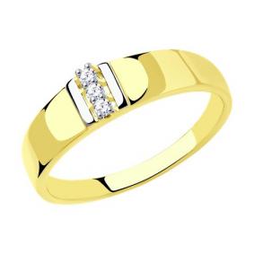 Кольцо из лимонного золота Diamant 53-110-00821-1 с фианитом 53-110-00821-1 фото