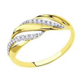 Кольцо из лимонного золота Diamant 53-110-00838-1 с фианитом 53-110-00838-1 фото