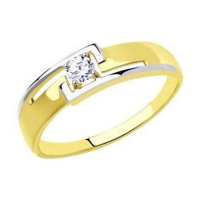 Кольцо из лимонного золота Diamant 53-110-00892-1 с фианитом 53-110-00892-1 фото
